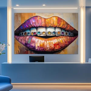 Abstract Orthodontist Wall Art, Braces Canvas Print, Orthodontist Gift, Orthodontist Poster, Dentist Gift, Orthodontist Hospital Decor