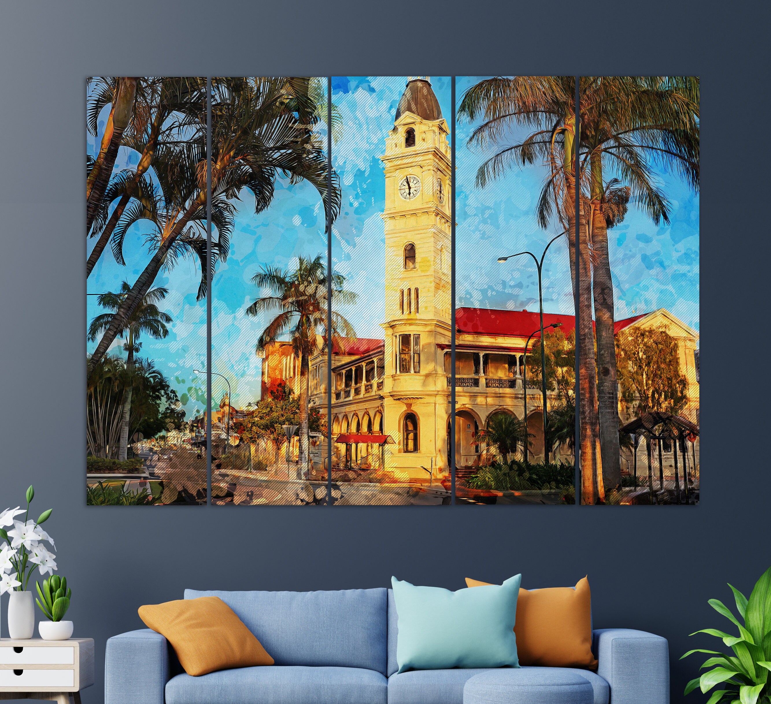Bundaberg Canvas Print Bundaberg Skyline Bundaberg Etsy