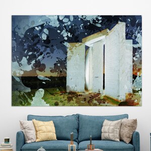 Georgia Guidestones Canvas Print, Elbert County, Georgia Painting, Georgia Wall Art