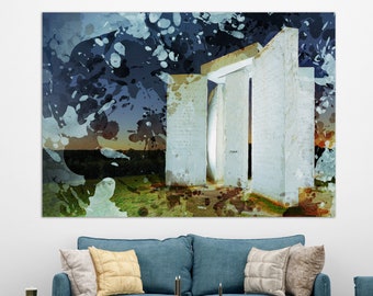 Georgia Guidestones Canvas Print, Elbert County, Georgia Painting, Georgia Wall Art