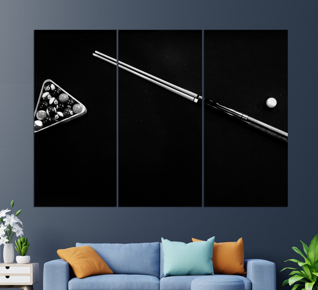Billiards Canvas Print Minimalist Billiard Wall Art Billiard Etsy