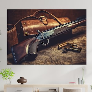 Hunting Rifle Canvas Print, Hunting Wall Art, Hunter Gift
