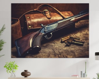 Hunting Rifle Canvas Print, Hunting Wall Art, Hunter Gift