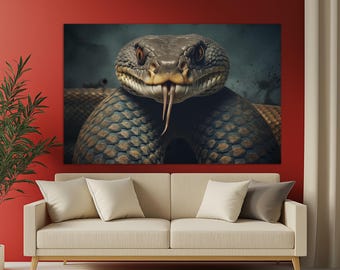 Snake Portrait Canvas Print, Snakes Wall Art