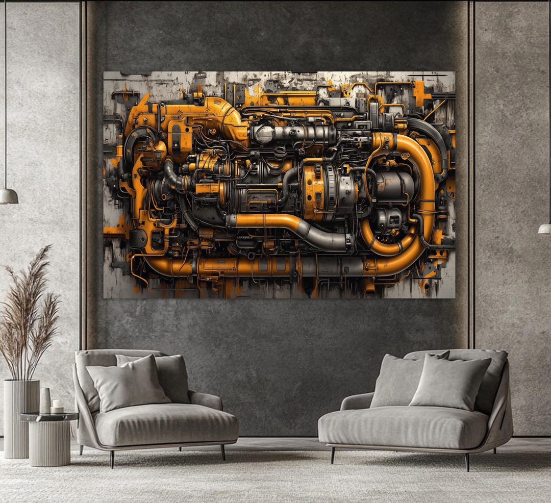 Abstract Engine Canvas Print, Engine Wall Art, Workshop Wall Decor - Etsy