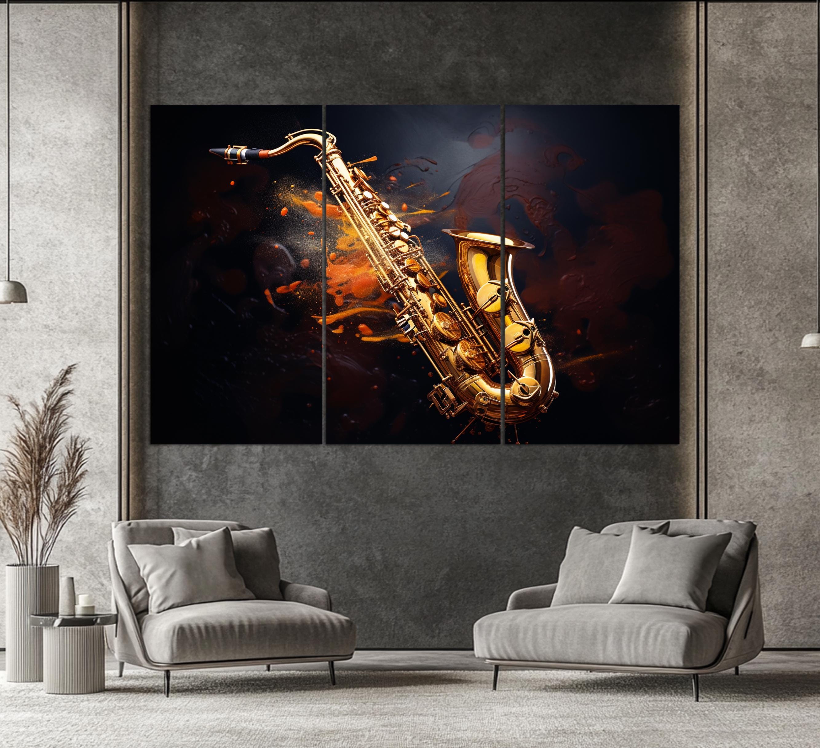 Abstract Saxophone Wall Art, Saxophone Canvas Print, Saxophone