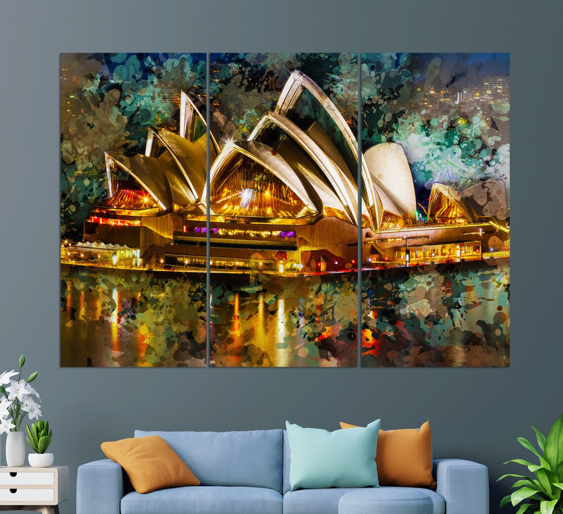 Sydney Opera House Canvas Print Abstract Sydney Painting Etsy