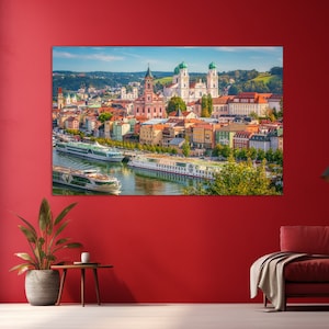 Passau Canvas Print, Passau Painting, Passau Wall Art, Germany Canvas Art