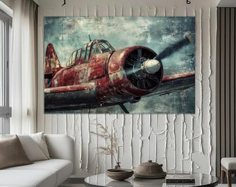 大型飛行機キャンバスアート、航空機キャンバスプリント、パイロット