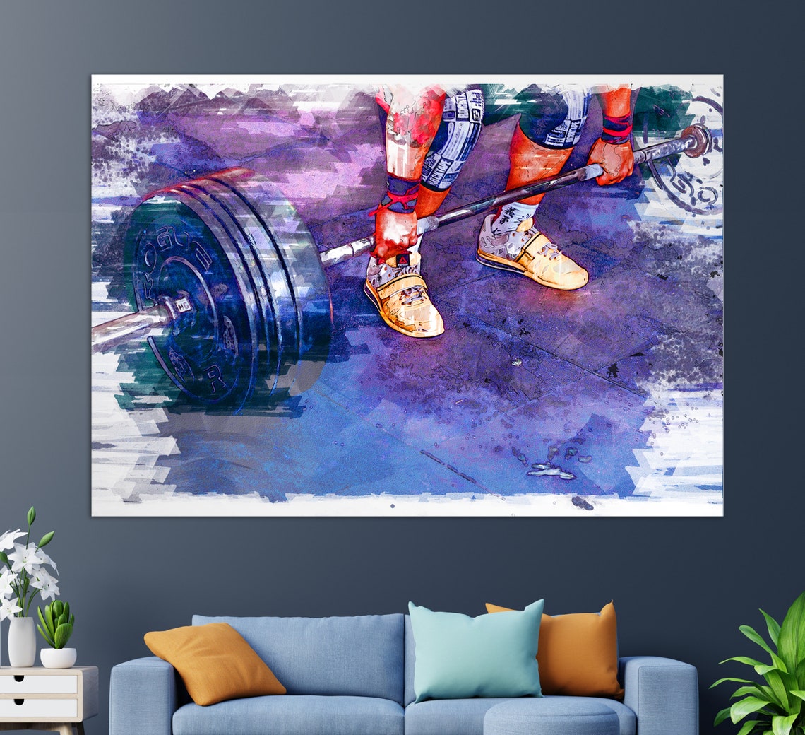 Workout Wall Art Gym Wall Decor Weightlifter Gift Workout Etsy
