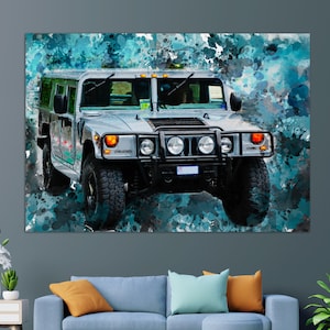 Hummer Canvas Print, Military Vehicle Canvas Print, Hummer Wall Art, Military Gift
