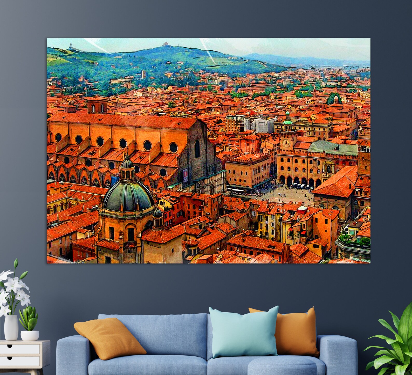 Bologna Canvas Print Bologna Painting Bologna Wall Art Etsy