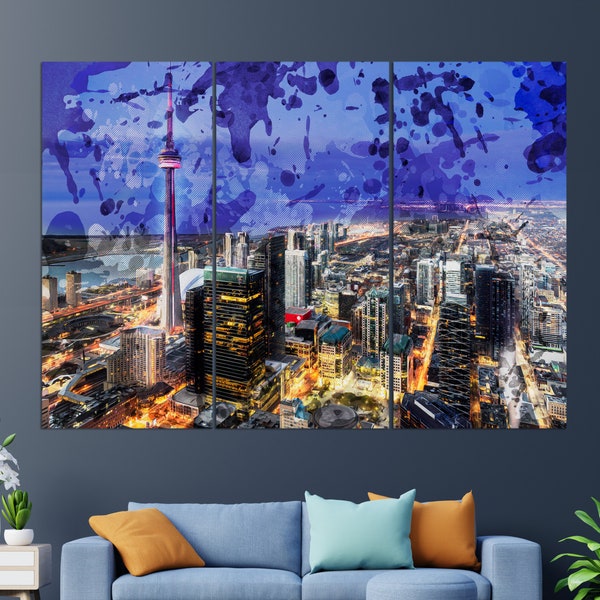 Toronto Canvas Print, Toronto Painting, Toronto Skyline, Toronto Wall Art, Canada Canvas Art