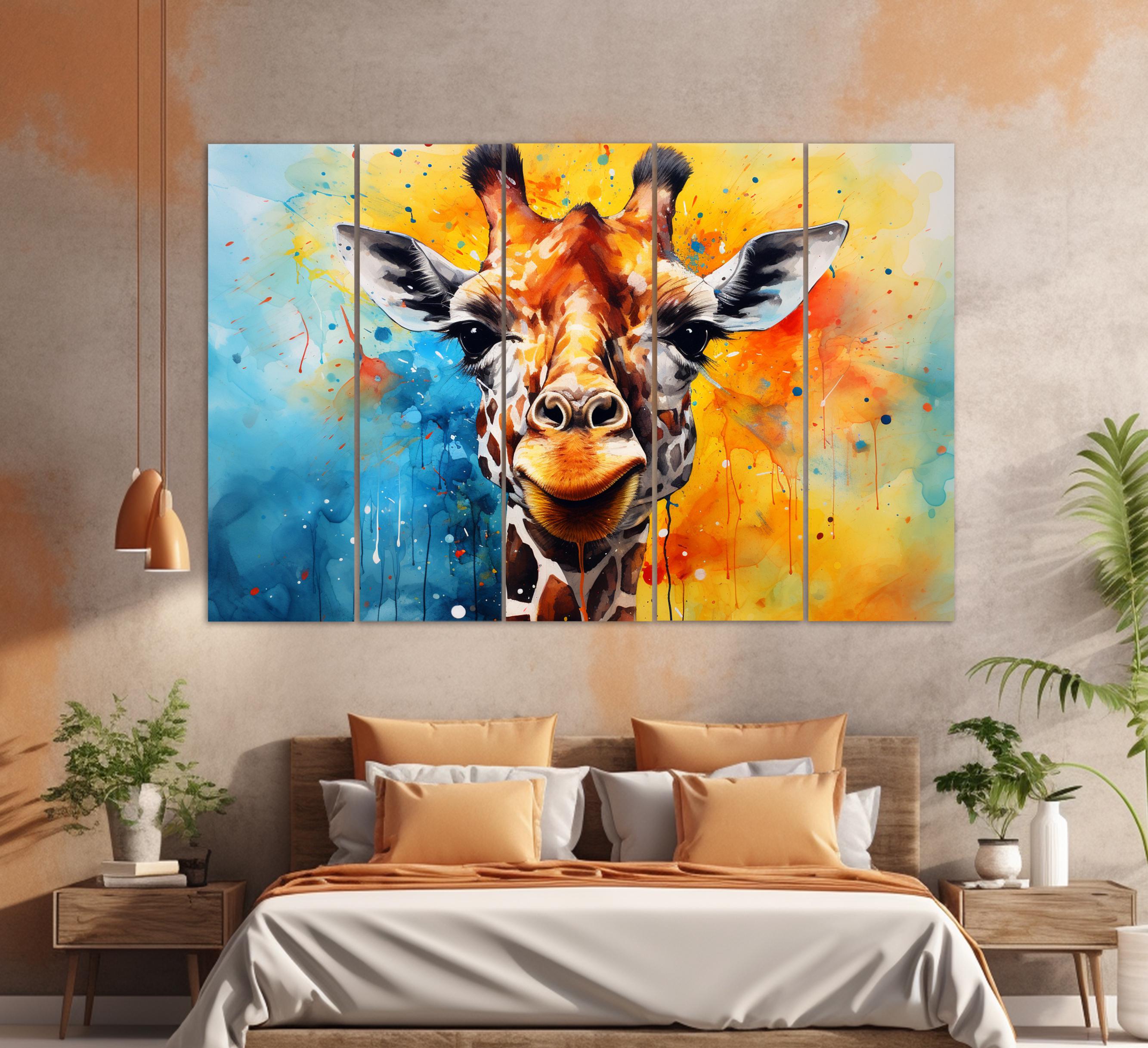 Abstract Giraffe Painting, Giraffe Canvas Print, Giraffes Wall Art - Etsy