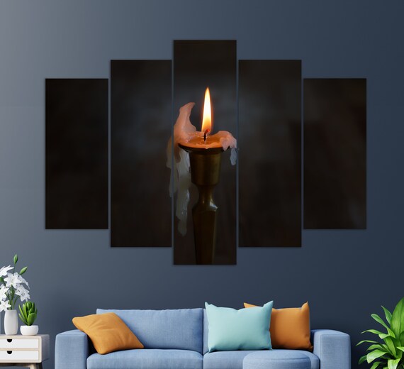 Candle Canvas Print Candle Painting Candles Wall Art Etsy UK