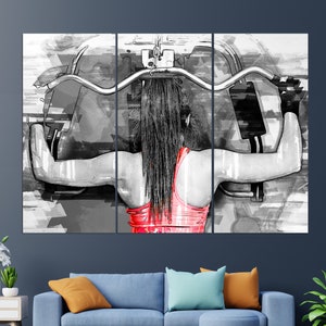 Gym Wall Decor, Gym Wall Art, Home Gym Decor, Fitness Girl Gift, Gym Canvas Art, Women Workout, Women Fitness