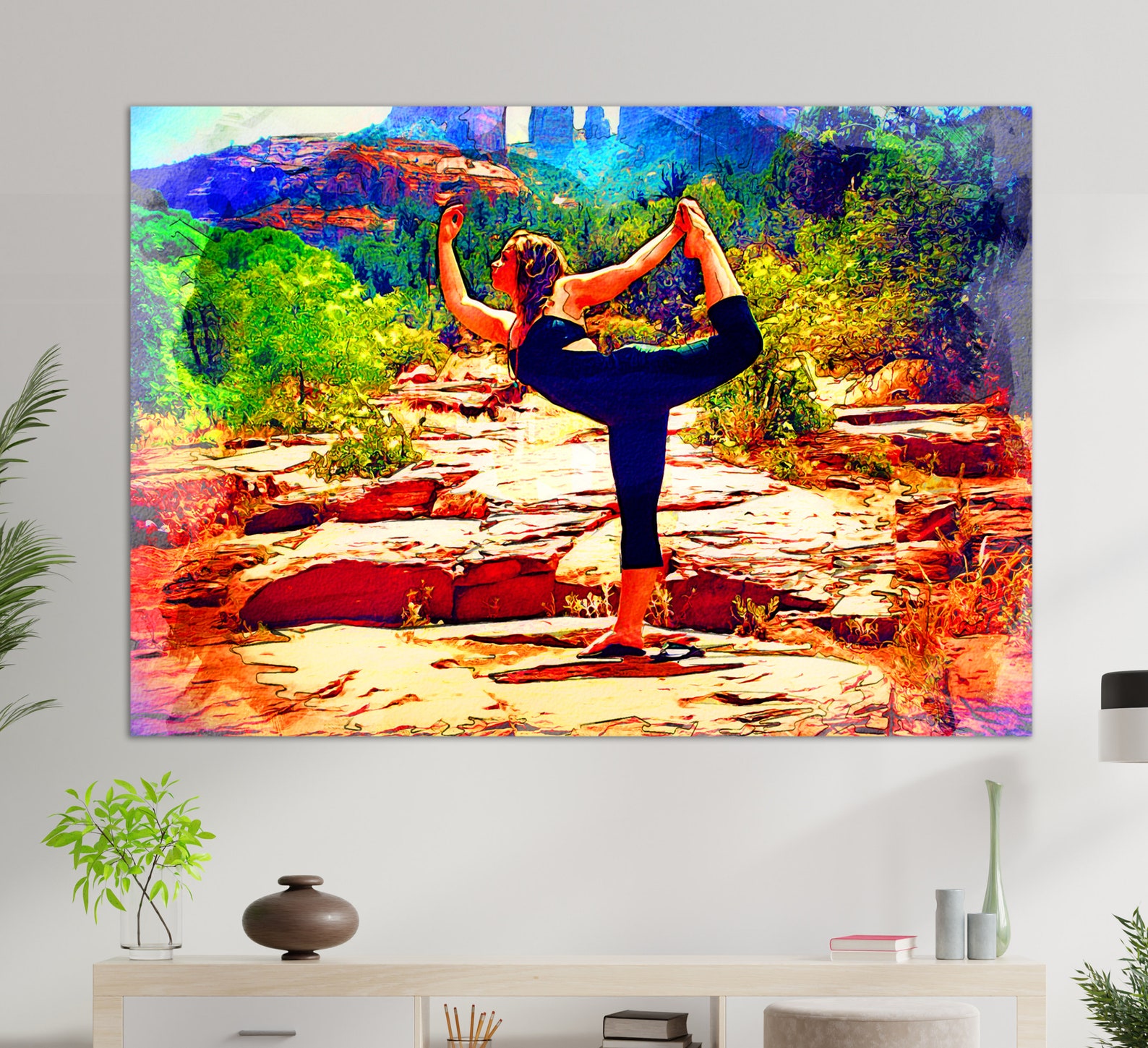 Yoga Wall Art Yoga Canvas Art Open Air Yoga Canvas Print Etsy