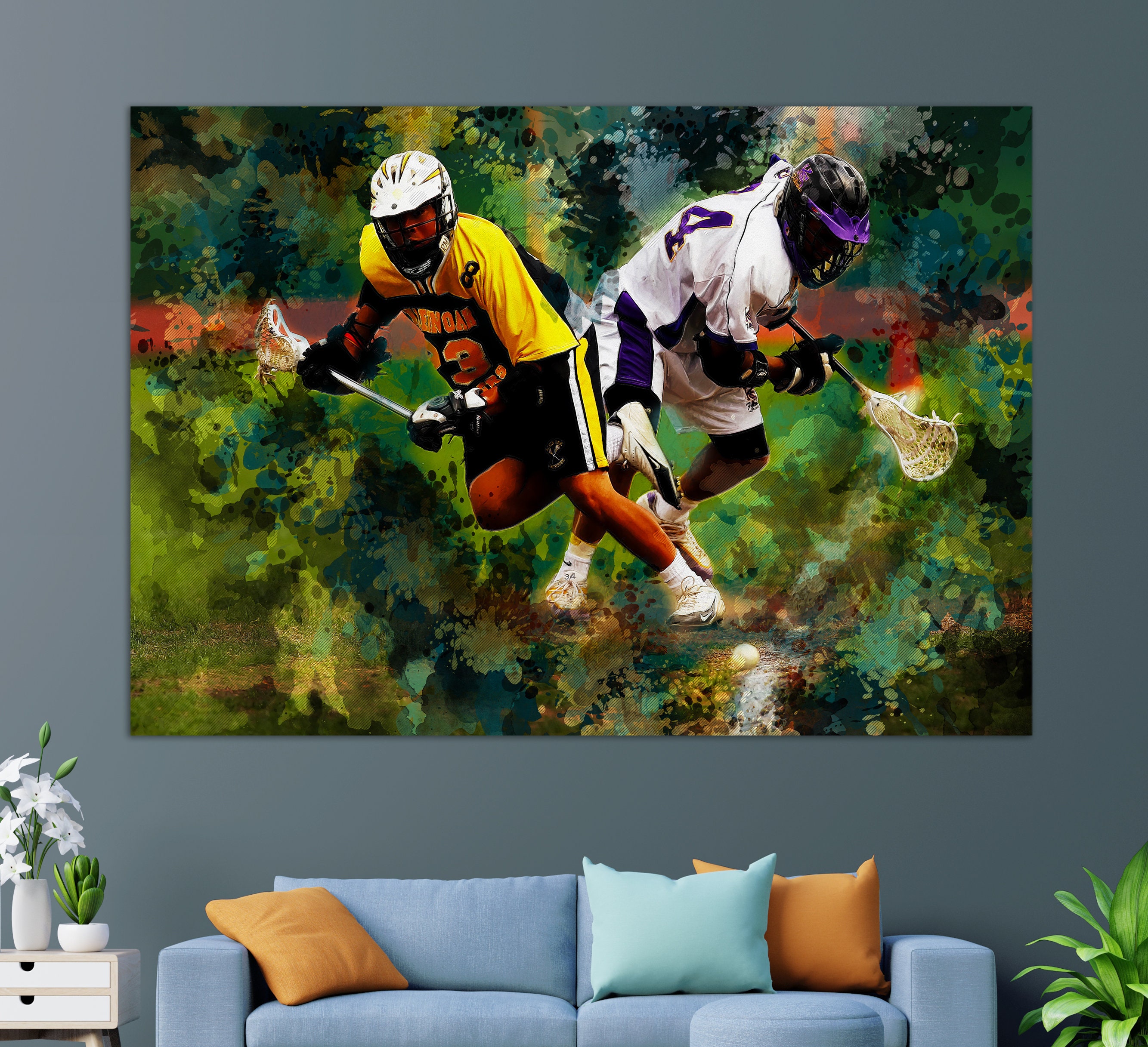 Lacrosse Canvas Print Abstract Lacrosse Wall Art Lacrosse Etsy