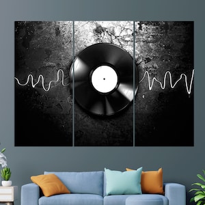 Vinyl Record Canvas Print, Music Wall Art, Vinyl Record Print, Music Lover Gift