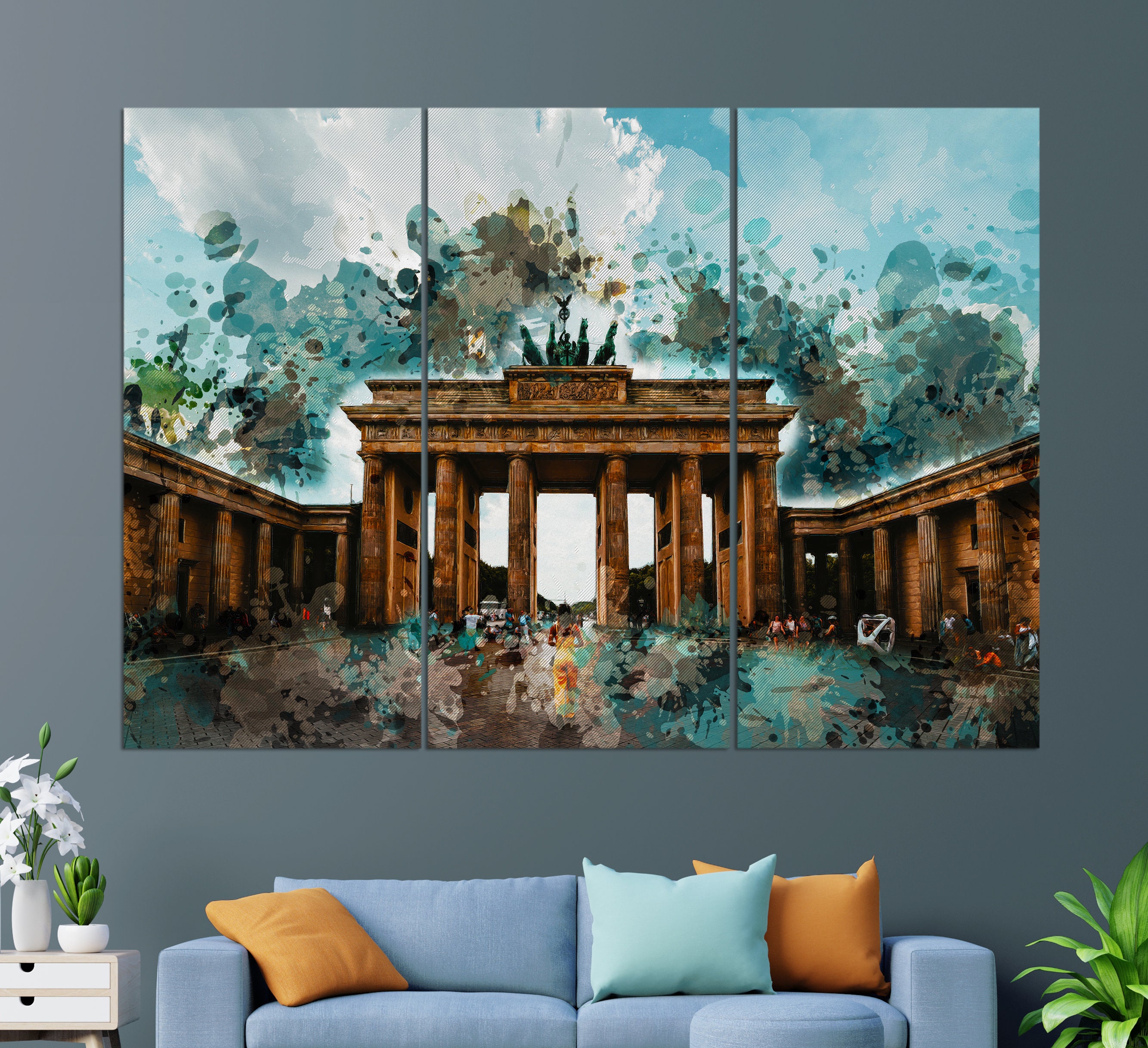 Berlin Canvas Print Abstract Berlin Painting Berlin Wall | Etsy