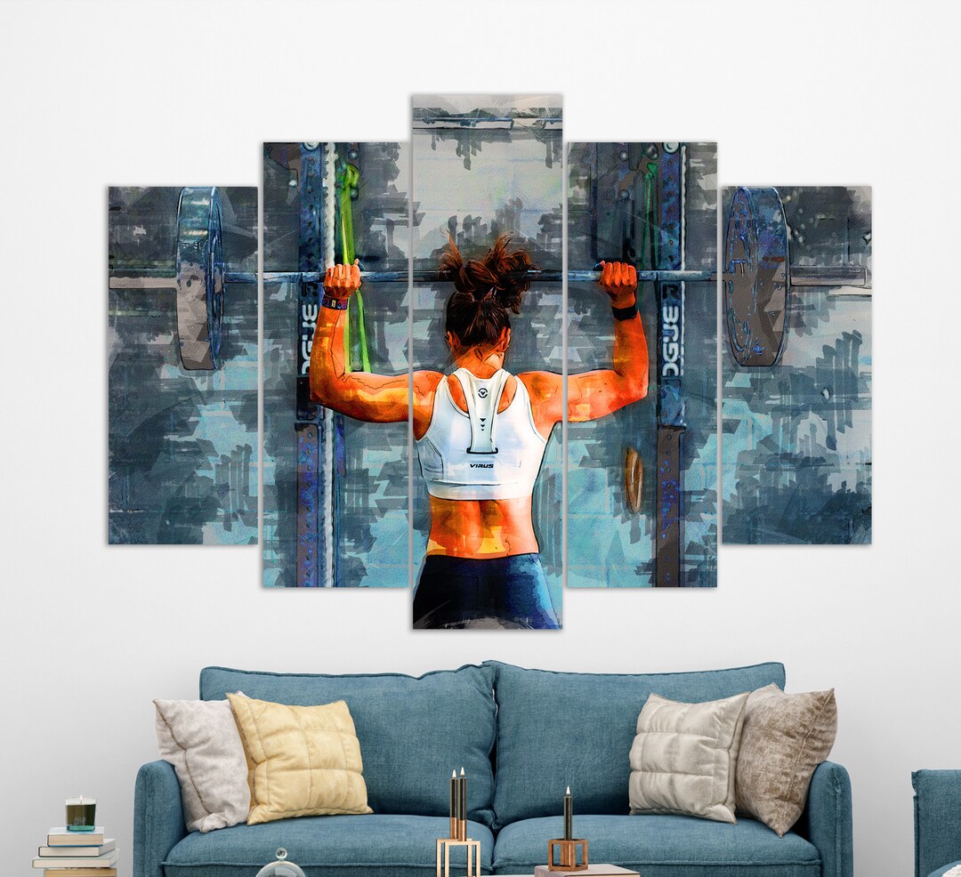 Gym Wall Art, Women Workout Motivation, Fitness Wall Art, Fitness Girl