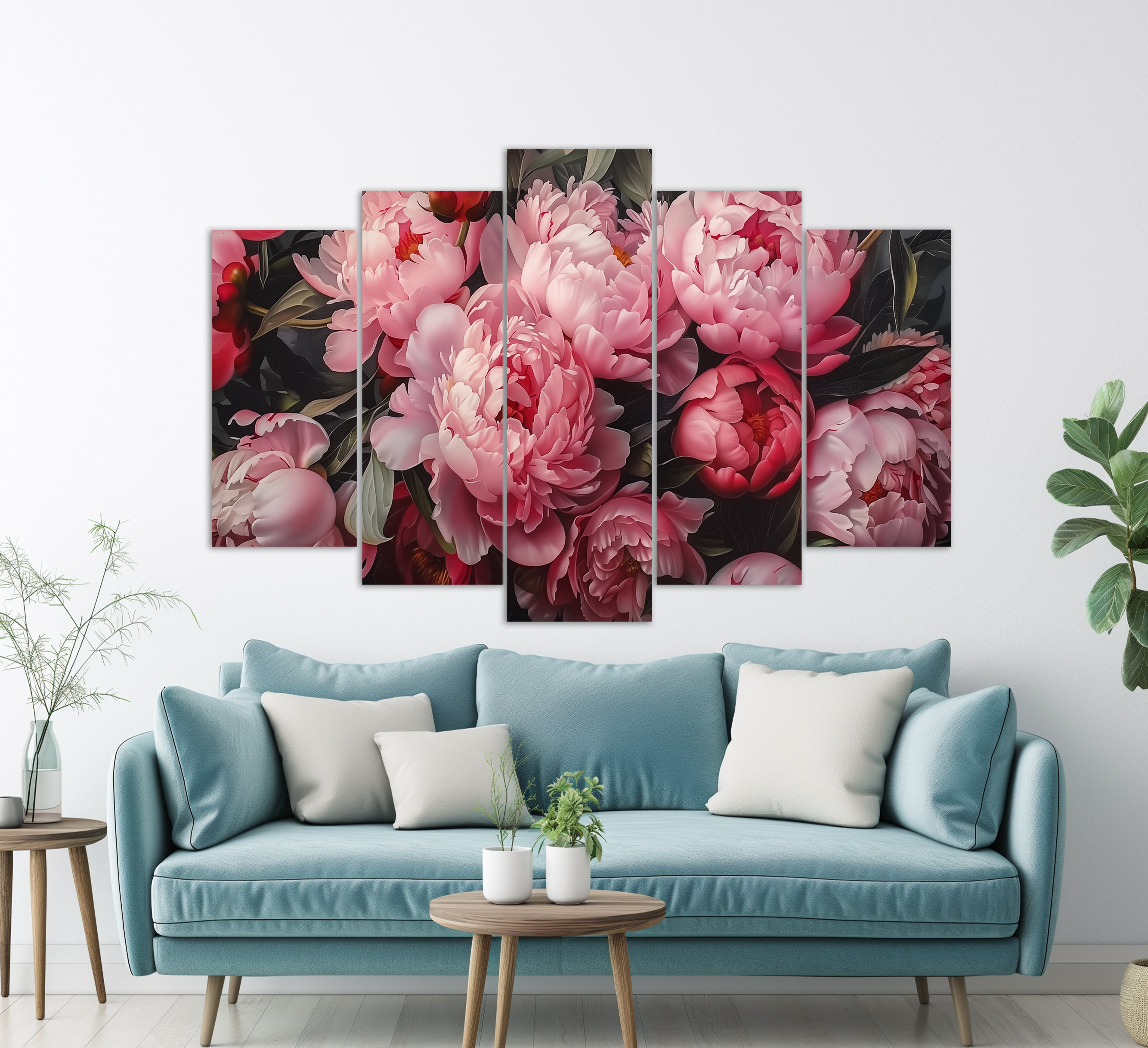 Floral Wall Art, Peony Canvas Print, Flowers Painting, Floral Wall ...
