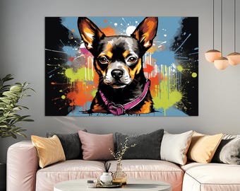 Criminal Dog Graffiti Art, Gangster Dog Pop Art Canvas Print