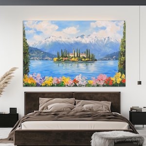 Lake Como Canvas Print, Lake Como Painting, Lake Como Wall Art, Italian Wall Decor, Como Print, Italian Nature Canvas Art, Como Wall Art