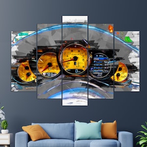 Porsche Wall Art, Porsche GT3 Cockpit Canvas Print, Porsche Interior Canvas Art