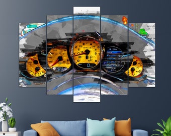 Porsche Wall Art, Porsche GT3 Cockpit Canvas Print, Porsche Interior Canvas Art