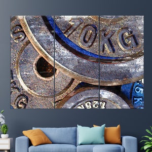 Weightlifting Wall Art, Gym Wall Decor, Barbell Canvas Print, Fitness Painting, Gym Wall Art