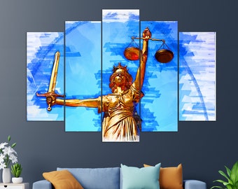 Lady Justice Canvas Print, Justice Wall Art, Femida Painting, Law Wall Art