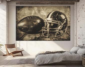 Retro Football Wall Art, Vintage Football Canvas Print