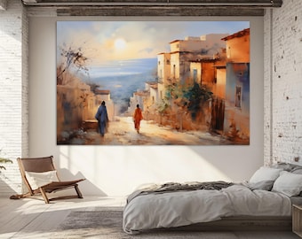Abstract African Painting, Algeria Wall Art, Algeria Canvas Print, Algeria Painting, Algeria Print