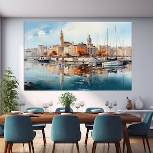 Marseille Canvas Print, Marseille Painting, Marseille Print, French Wall Art, France Canvas Art