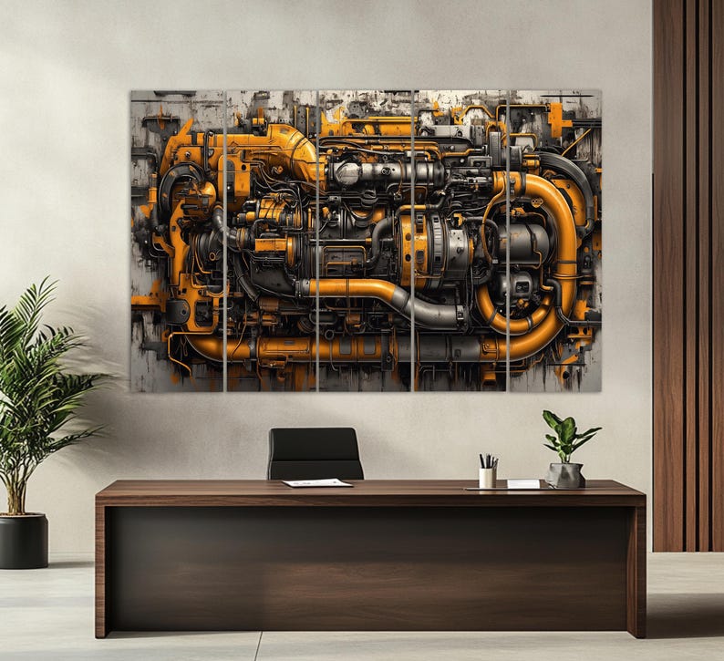 Abstract Engine Canvas Print, Engine Wall Art, Workshop Wall Decor - Etsy