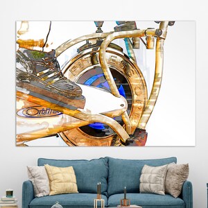 Fitness Wall Art, Cycling In Gym Canvas Print, Fitness Paintings, Gym Wall Decor, Fitness Motivation