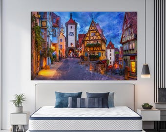 Rothenburg Canvas Print, Rothenburg Painting, Rothenburg Wall Art, Germany Canvas Art