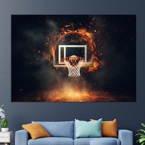 Basketball Wall Art, Abstract Basketball Canvas Print, Basketball Painting