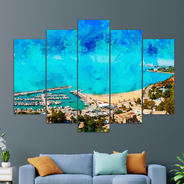 Beach in Tunisia Wall Art, Tunisia Canvas Print, Tunisia Painting, Tunisia Print