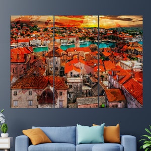 Trogir Canvas Print, Trogir Painting, Trogir Wall Art, Croatia Canvas Art