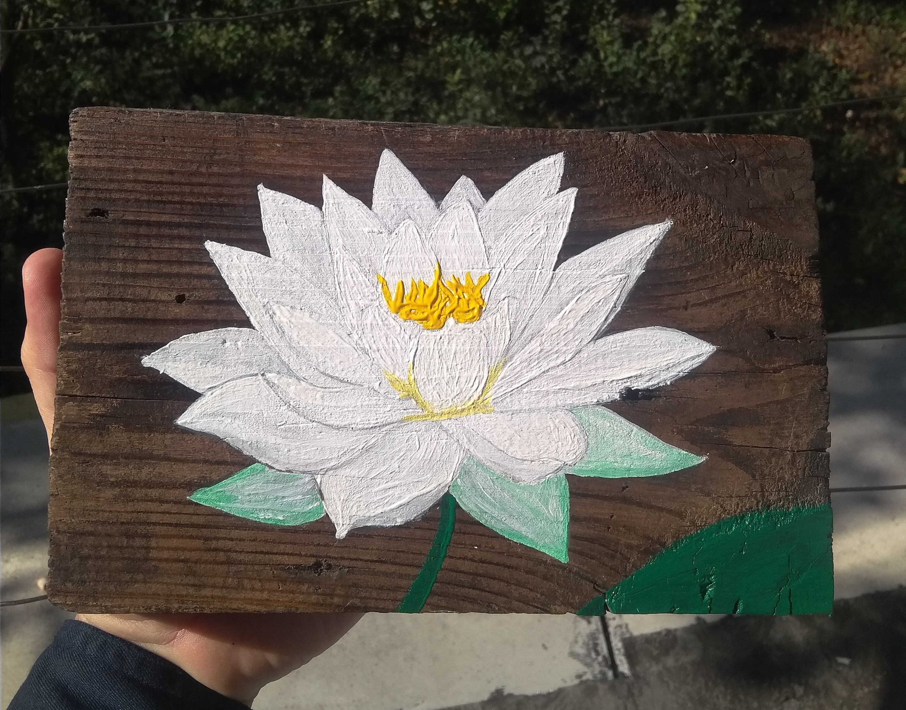 Painting White Lotus Still Life White Water Lily Royal Lily Etsy