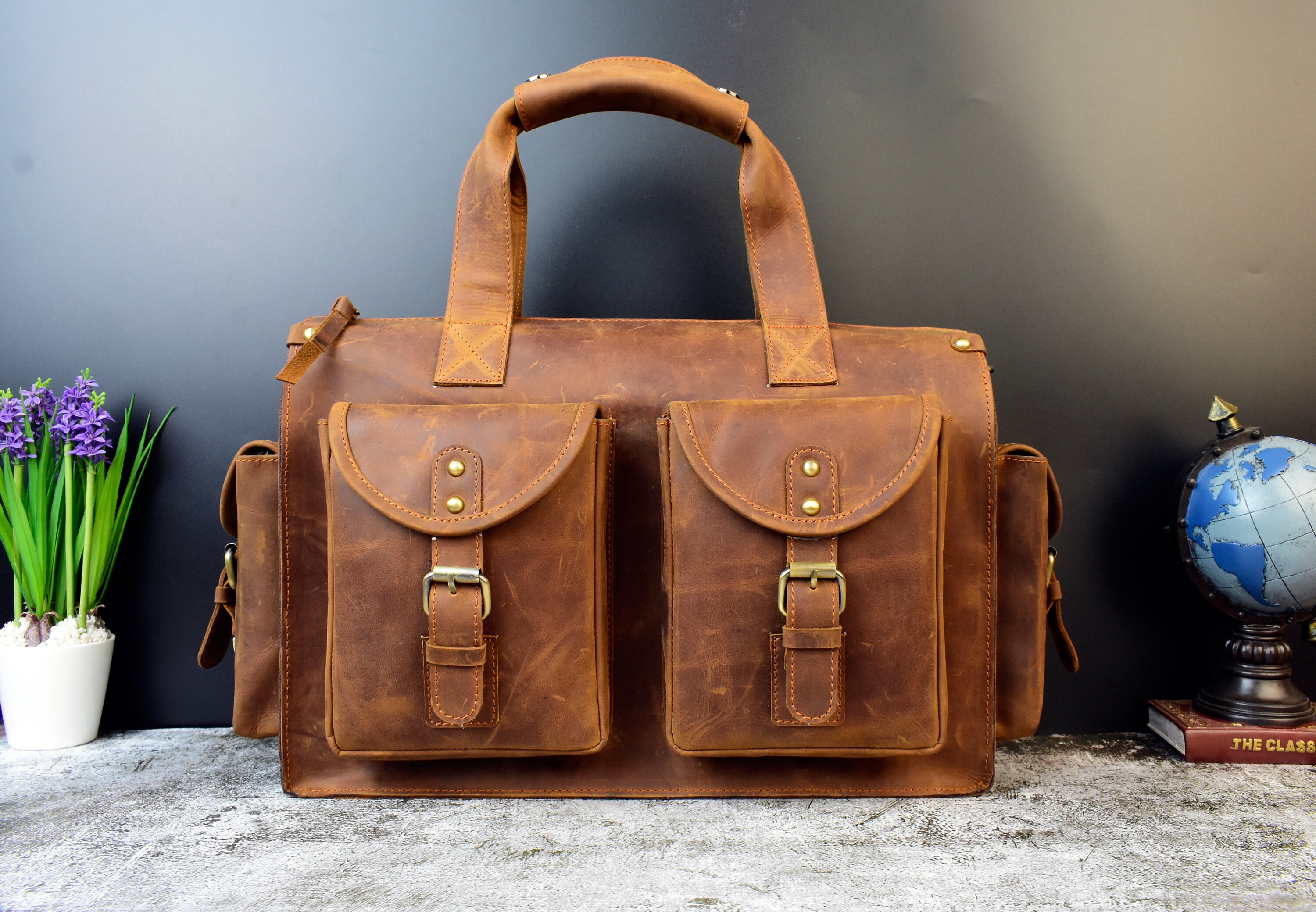 Handmade Leather Laptop Bag Monogrammed Leather Laptop Etsy