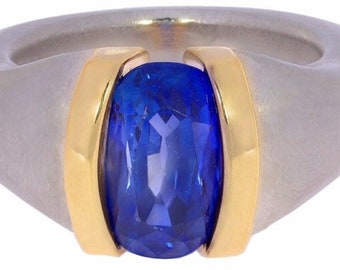 1 Palladium Ring with unheated 7ct Sapphire