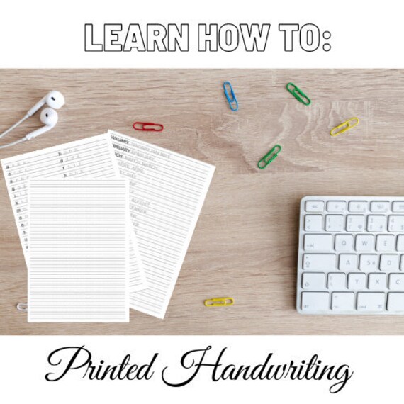 Printed Handwriting Printable Handwriting Practice Sheets | Etsy