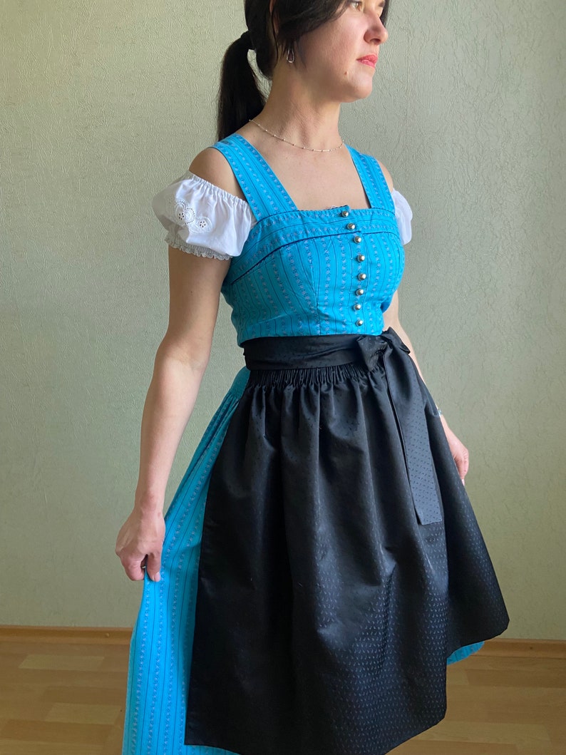 Vintage Dirndl apron, Austrian apron, half apron, Bavarian apron, farmhouse apron zdjęcie 6