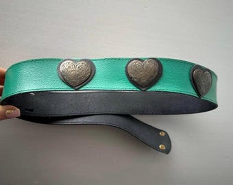 Vintage belt, Vintage Austrian leather belt, folklore belt, decorated trachten dirndl belt,Dirndl Belt for women
