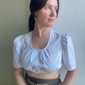 Dirndl top, Dirndl blouse, Vintage cropp  blouse, Austrian cropp blouse, Bavarian blouse, Oktoberfest top