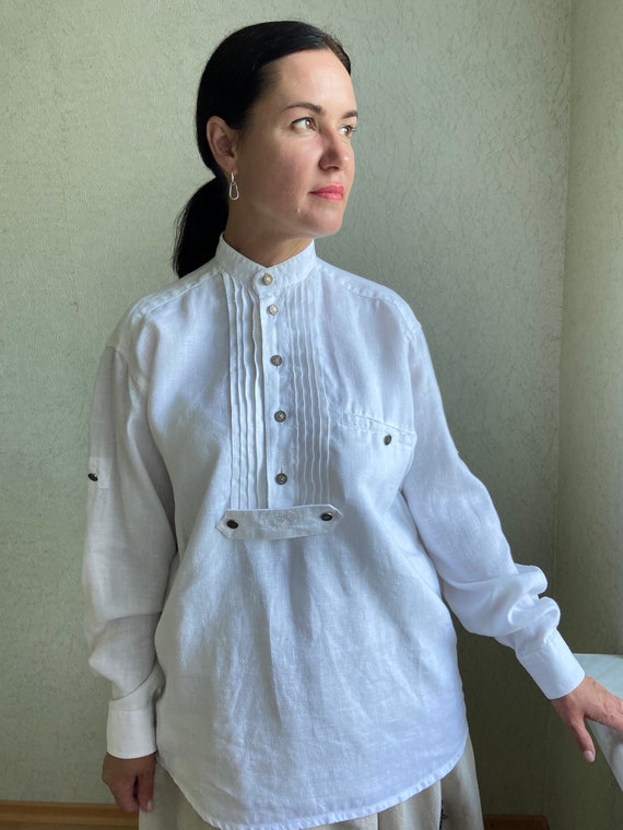 Vintage linen blouse,  Austrian  cotton blouse/sh… - image 7