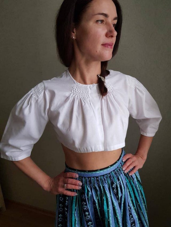 Dirndl top, Handmade Dirndl blouse, Vintage cropp